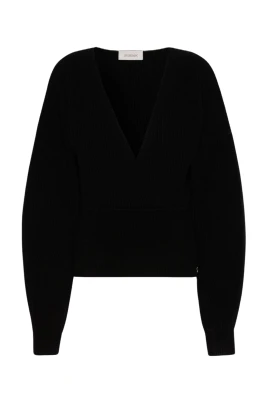 Maglia a coste in lana e cashmere