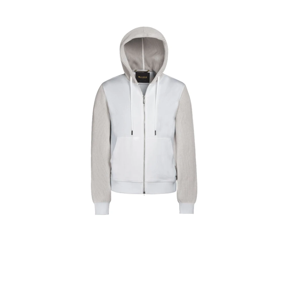 Moorer Men's White Zip-Throughs, 2XL, Truman-Sih