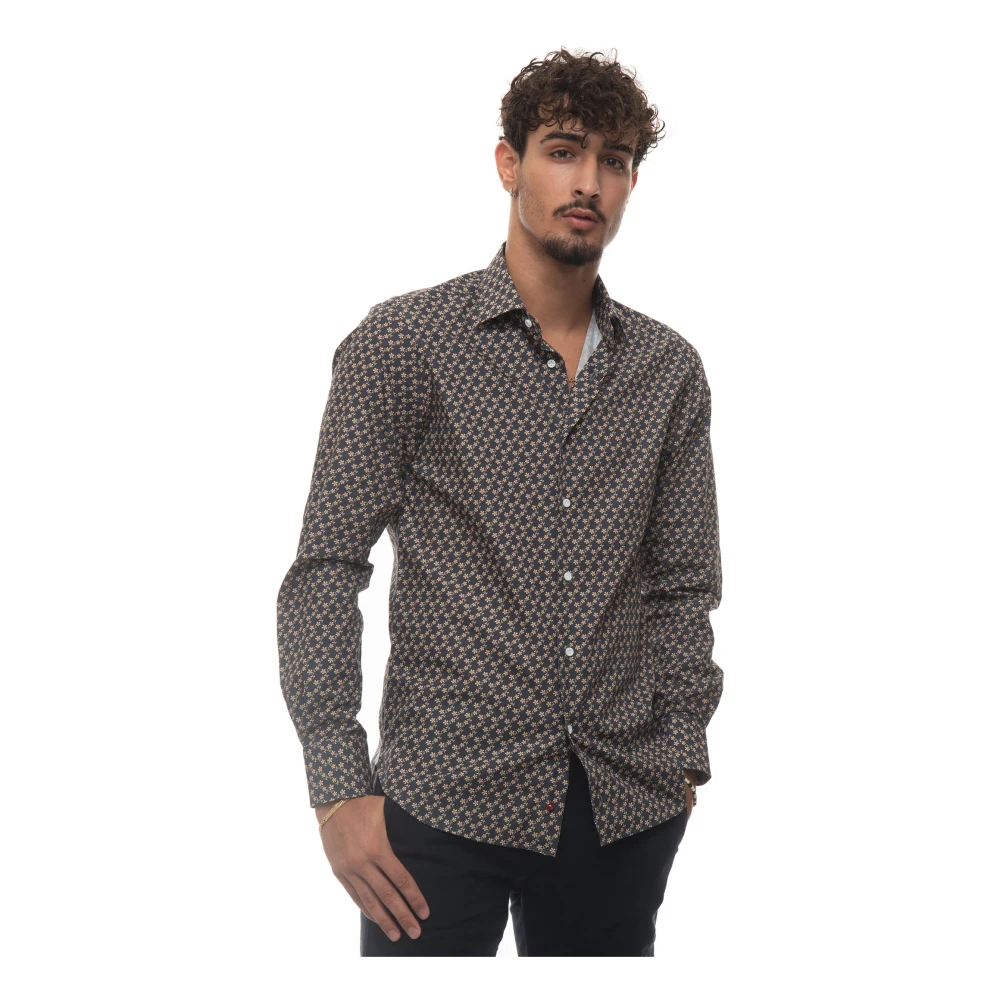 Càrrel Fantasie Bloemen Jurk Kraag Shirt Gray Heren