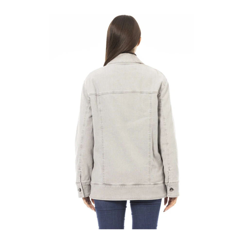 Jacob Cohën Denim Jack Knoopsluiting 4 Zakken Gray Dames