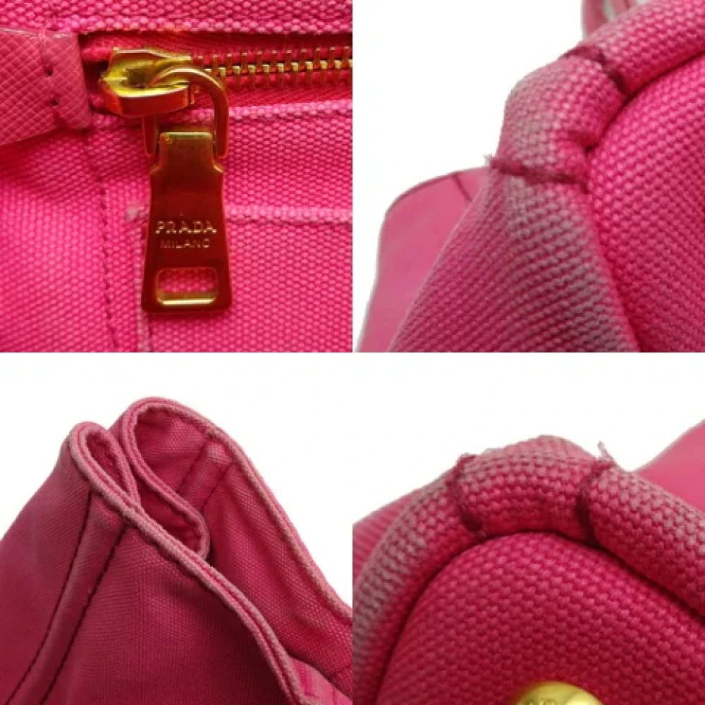 Prada Vintage Pre-owned Canvas handbags Pink Dames