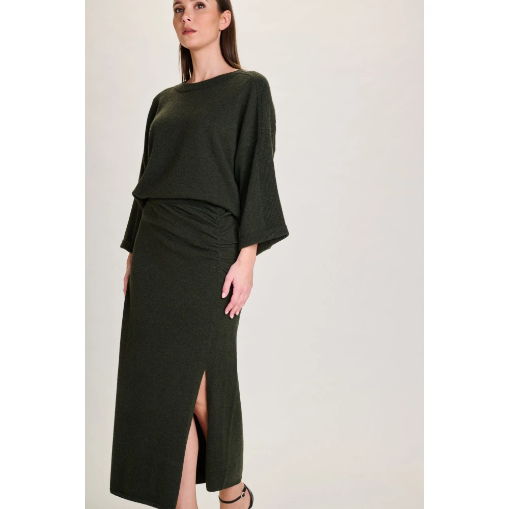 March23 Rok midi met bloemenprint Green Dames