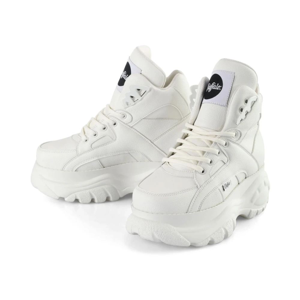 Buffalo Klassieke hoge trainer met wolkachtig design White Dames