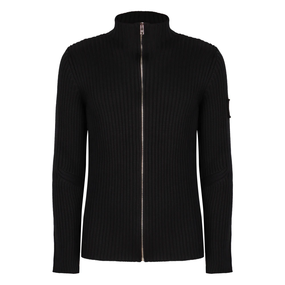 Prada Men's Black Wool Cardigan