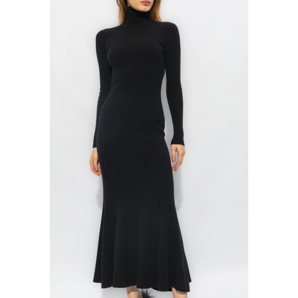 Balenciaga Geribbelde Jurk Black Dames