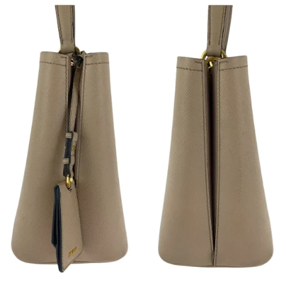 Prada Vintage Pre-owned Leather prada-bags Beige Dames