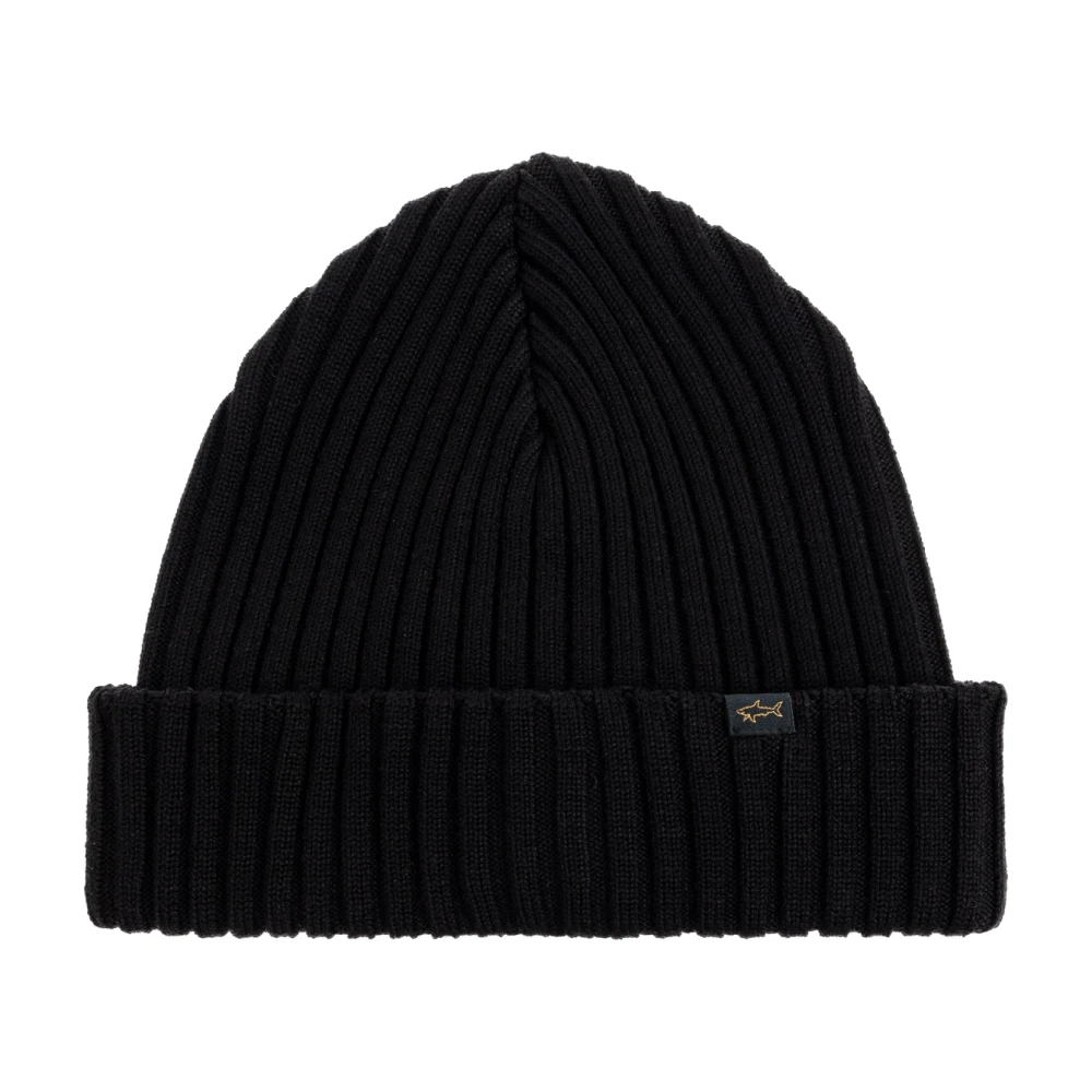 Paul & Shark Black Woolen Hat - Male - Accessories - One Size - Accessories