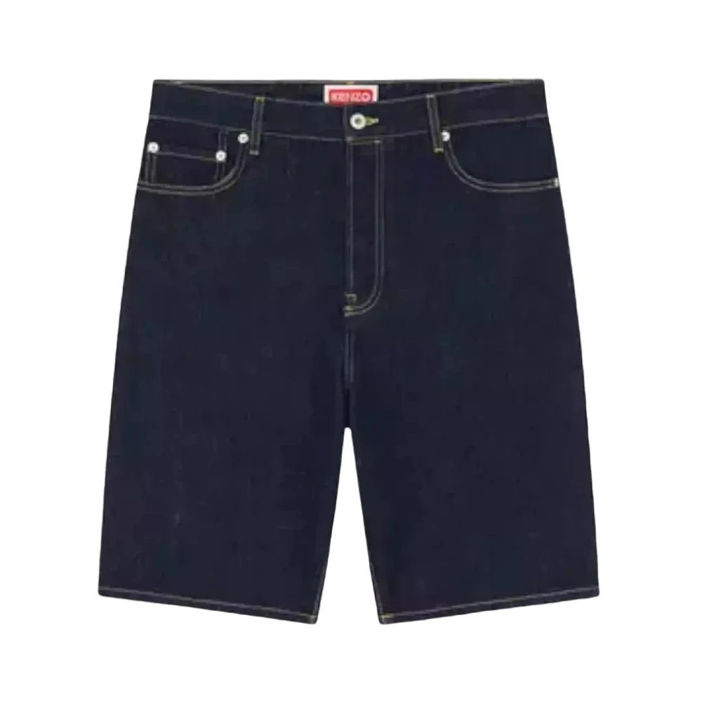 Kenzo Denim Shorts met Voorrits Sluiting Blue Heren