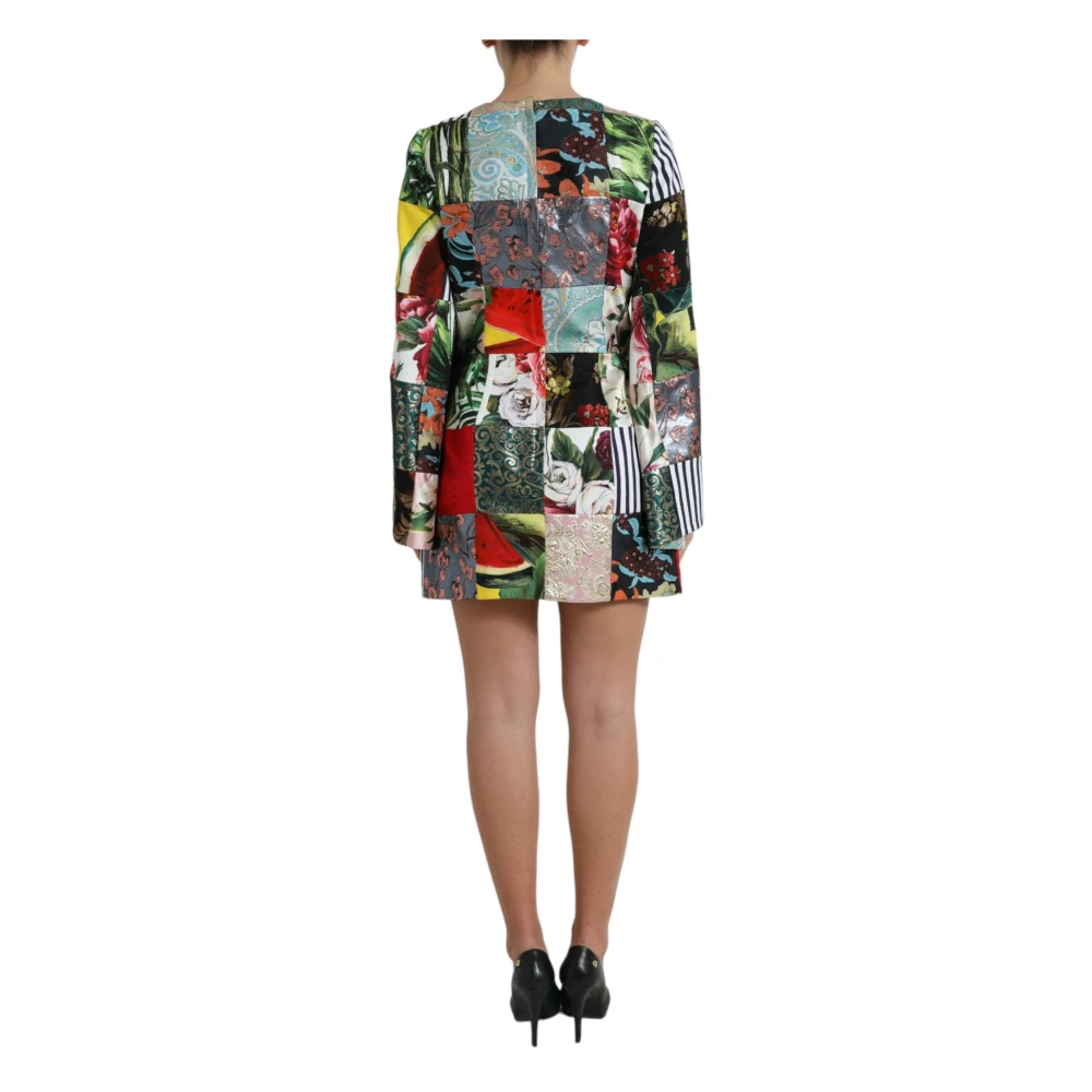 Dolce & Gabbana Bloemen Jacquard Mini Shift Jurk Multicolor Dames