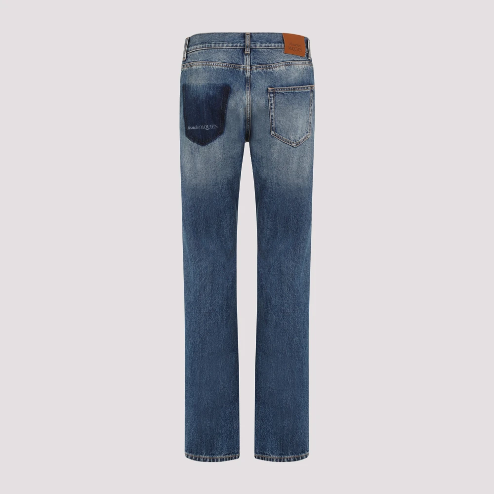 alexander mcqueen Blauw Gewassen Denim Jeans Blue Heren