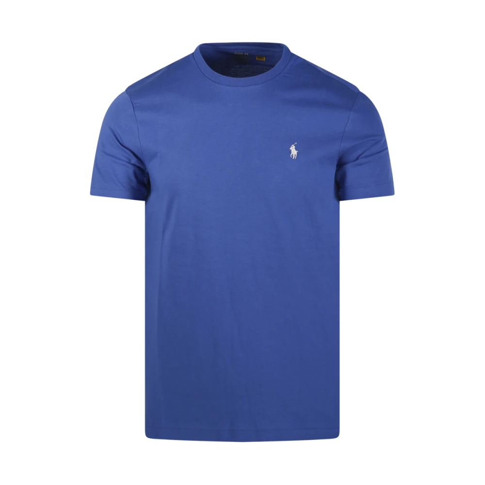 Ralph Lauren Herr Blå Toppar Xl, Bomull, Custom Slim Fit Jersey Crewneck T-Shirt