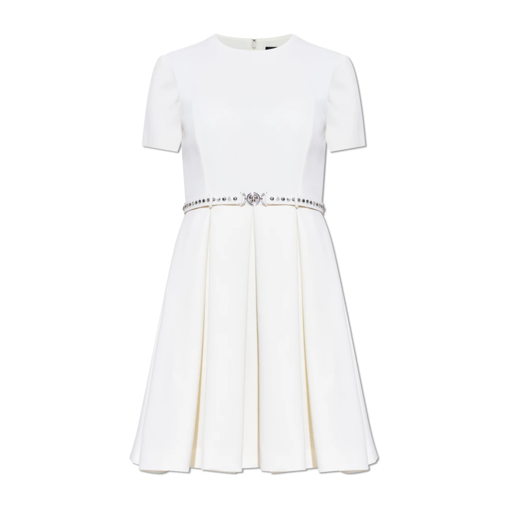 Versace Kvinno Vit Klänningar Dam, 2XS, Polyester, Wool Dress