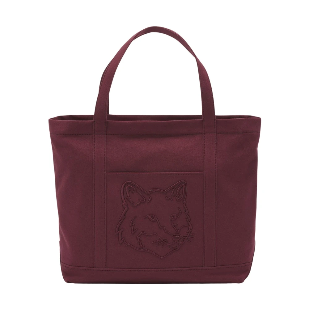 Maison Kitsuné Katoenen Winkelmand Red Dames