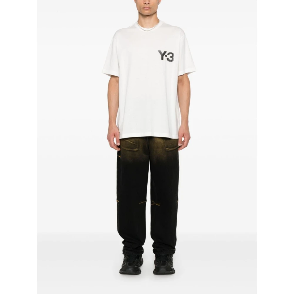Y-3 Reflecterend Logo T-shirt White Heren