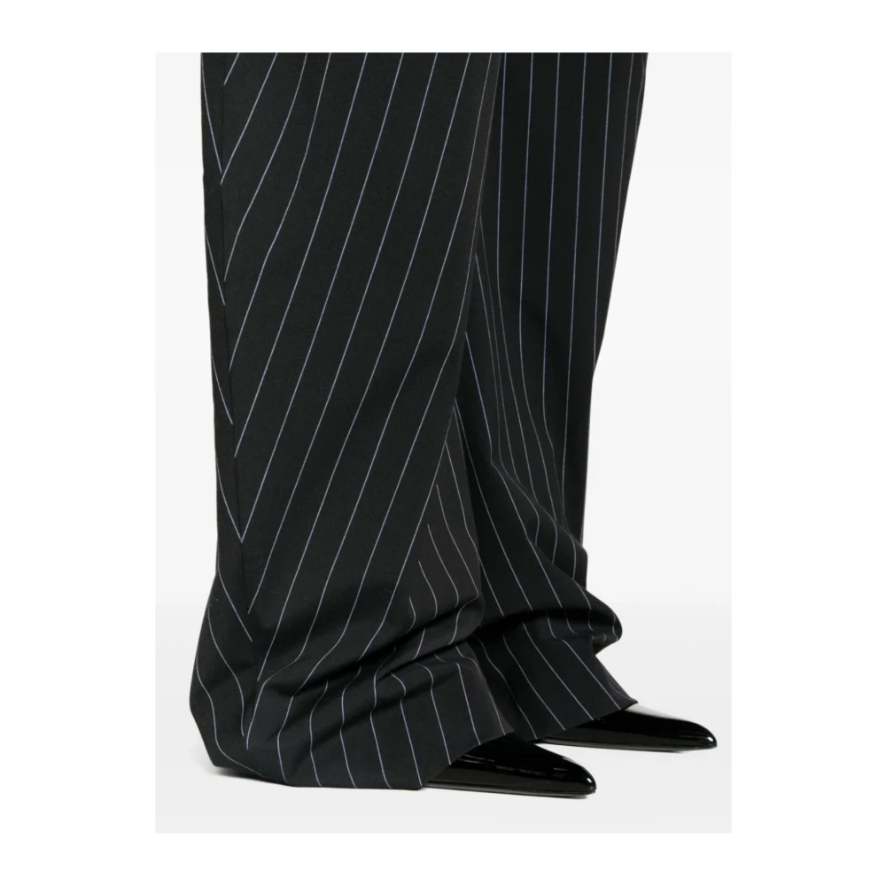 The Attico Navy Blauwe Lange Broek Blue Dames