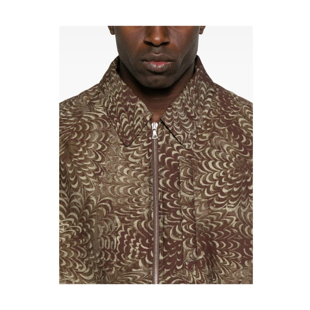 Dries Van Noten Chocoladebruine rits-voorzijde buitenkleding Brown Heren
