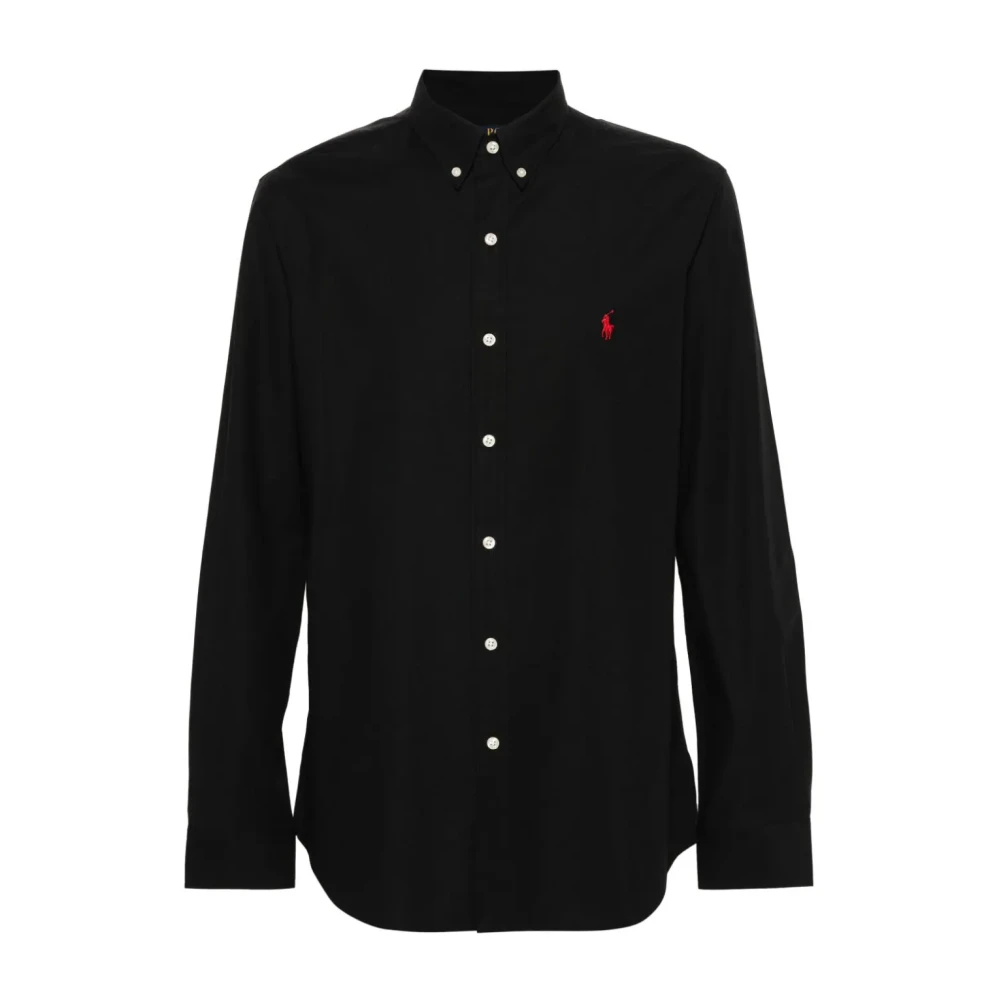 Polo Ralph Lauren Svart Button-Down Skjorta med Signatur Pony Black, Herr