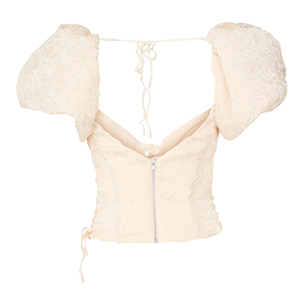 For Love & Lemons Pofmouw Korset Top Roomwit Beige Dames