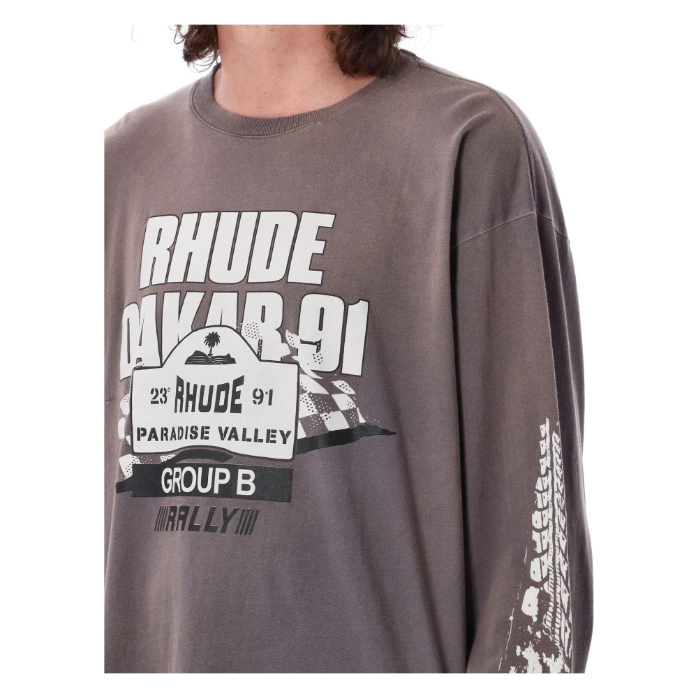 Rhude Vintage Grey Aw23 Heren Longsleeve T-Shirt Gray Heren