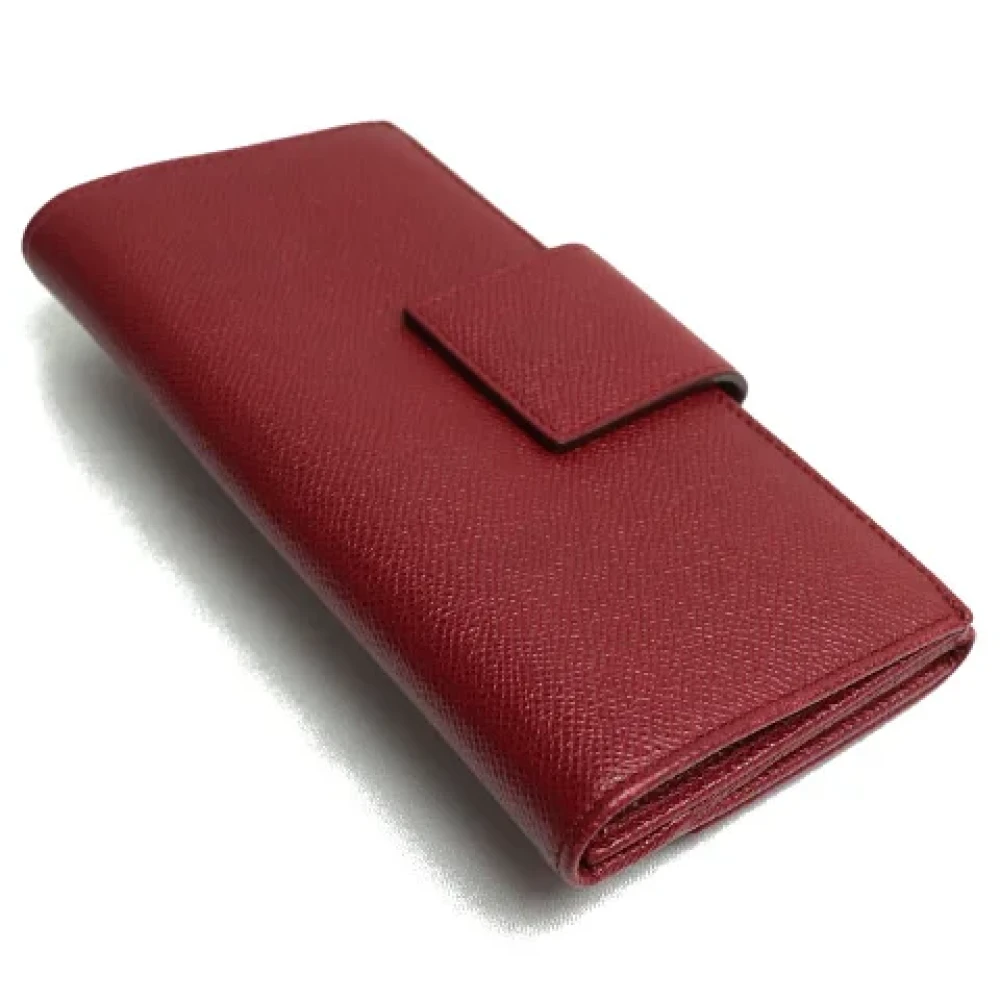 Bvlgari Vintage Pre-owned Leather wallets Red Dames