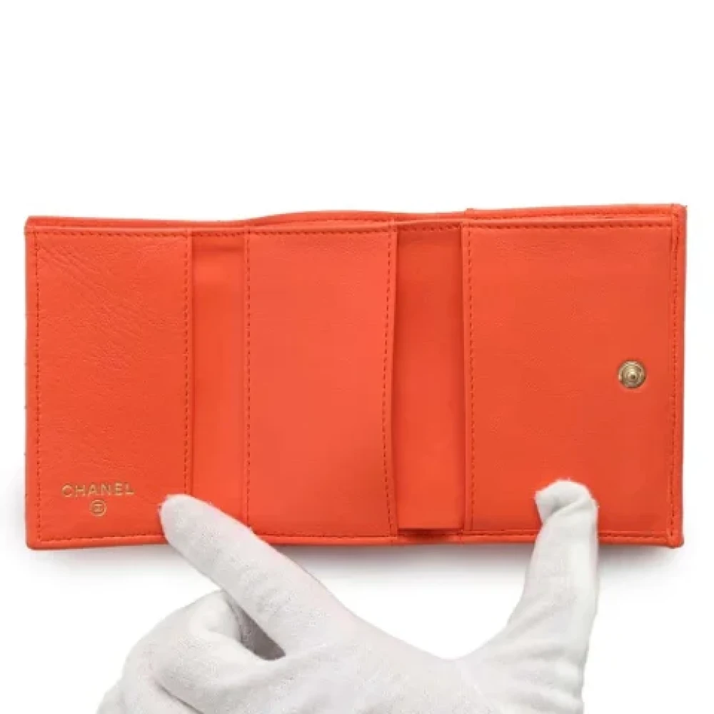 Chanel Vintage Pre-owned Leather wallets Orange Dames