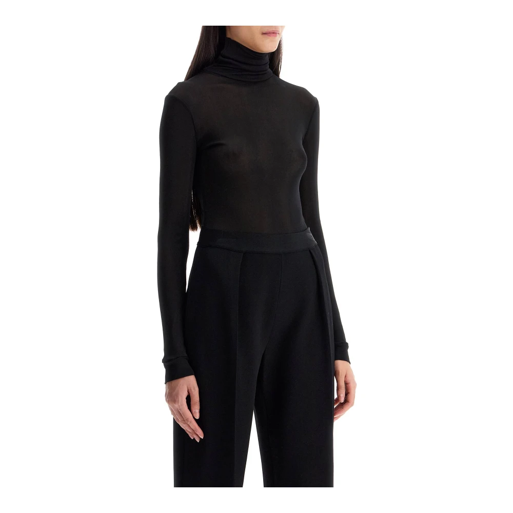 Maison Margiela Hoge hals Jersey Body met Vier Stiksels Black Dames