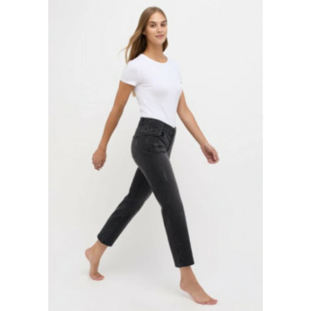 Angels Zwarte Diamant Crop Top Black Dames