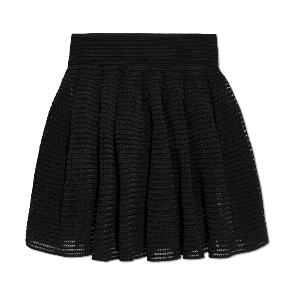 Alaïa Uitlopende Zwarte Rok Elastische Tailleband Black Dames