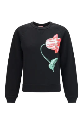 Sweatshirt med tulpanprint
