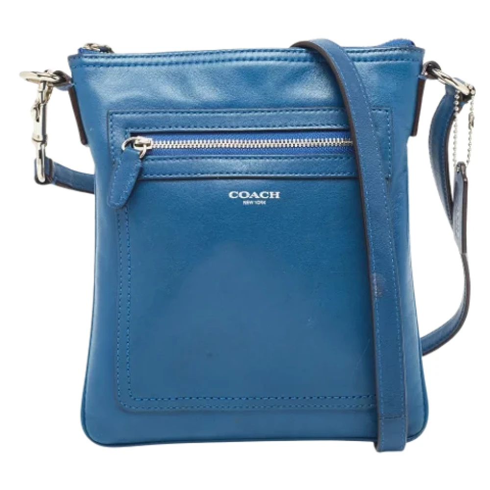 Coach Pre-owned Leather crossbody-bags Blue Heren