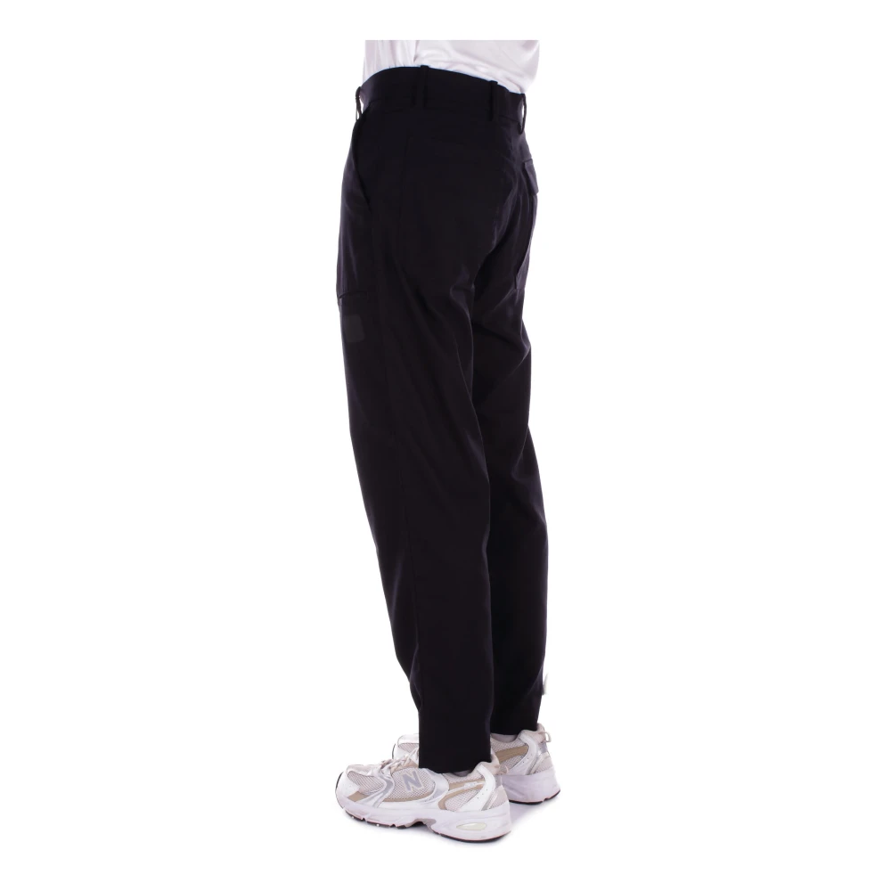 C.P. Company Zwarte Metropolis Broek Logo Zijzakken Black Heren