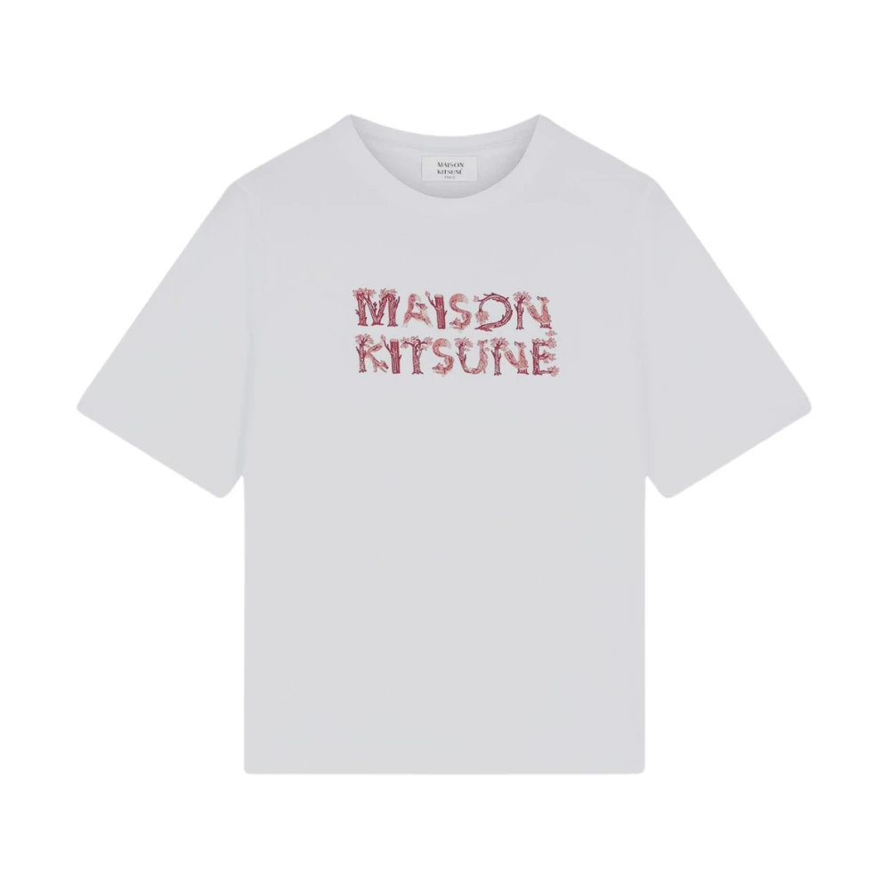 Maison Kitsuné Katoenen Logo T-Shirt White Dames