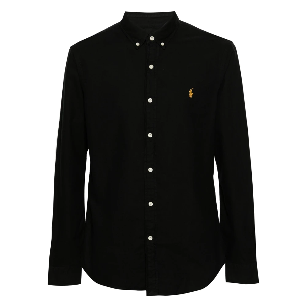 Polo Ralph Lauren Katoenen Geborduurd Oxford Overhemd Black Heren
