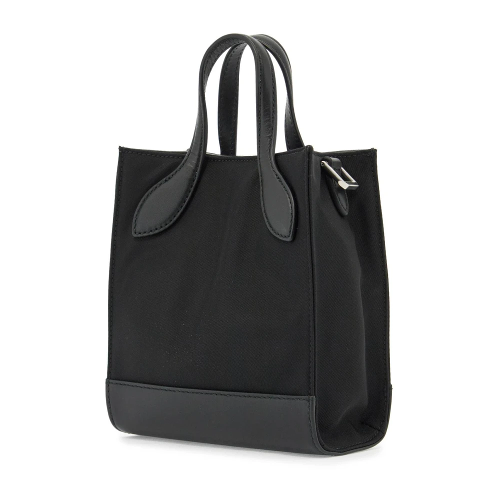 Bally Canvas Mini Bar Tas met Leren Afwerkingen Black Dames