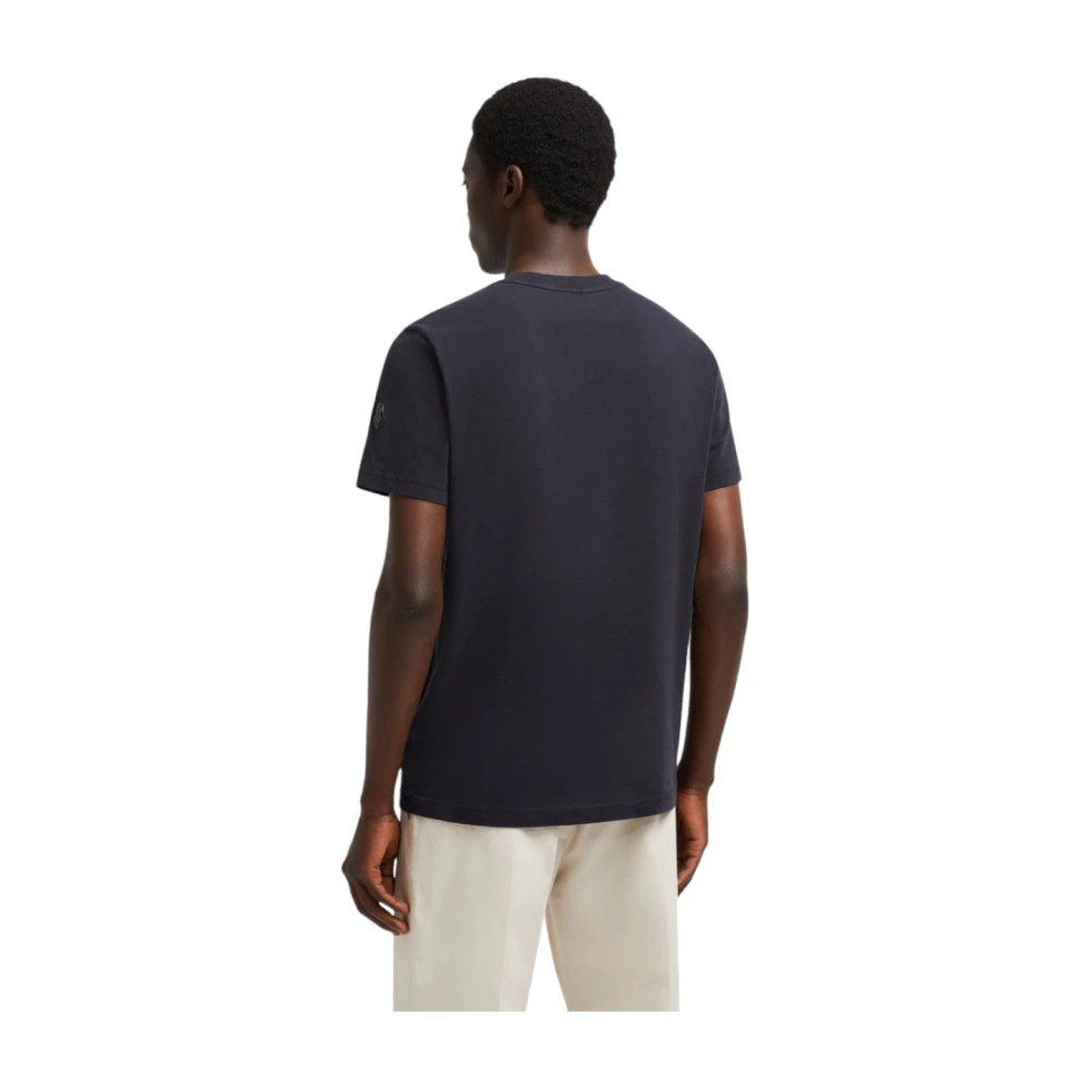 Moncler Navy Logo T-Shirt Casual Staple Blue Heren