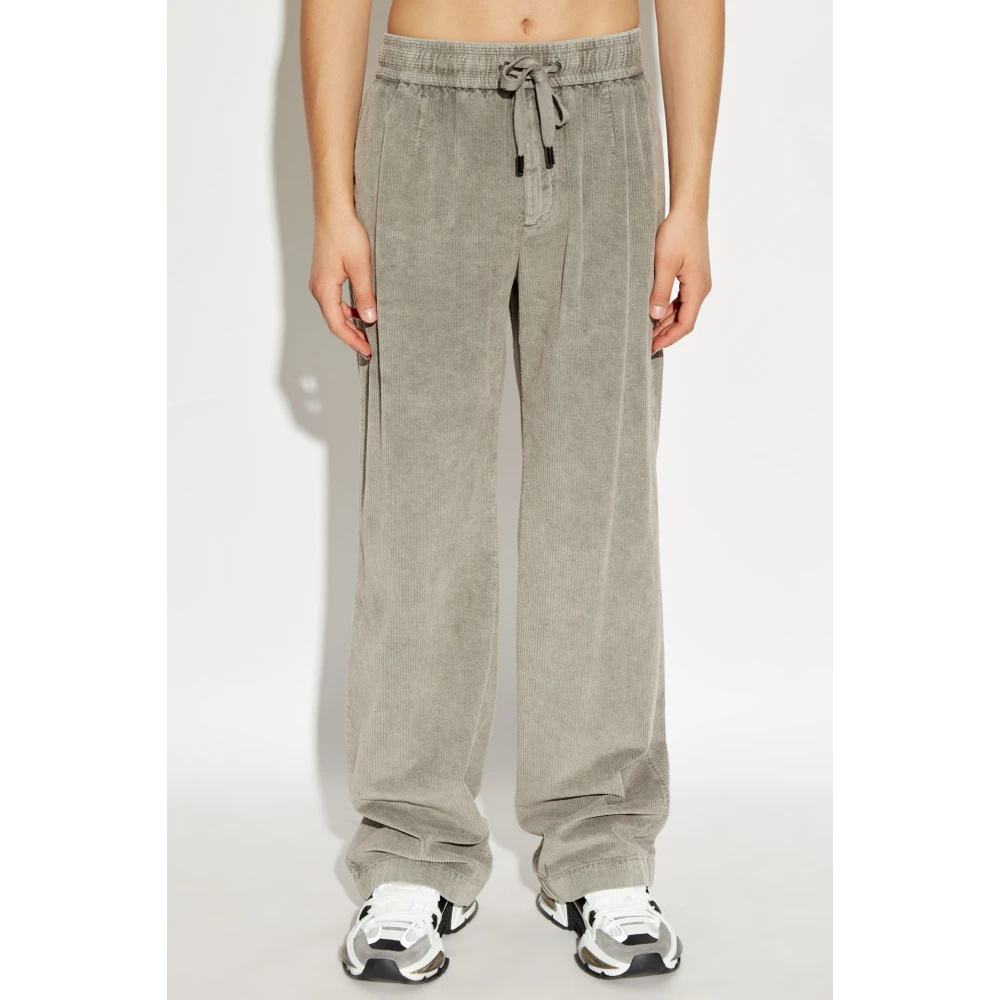 Dolce & Gabbana Ribbroek Gray Heren