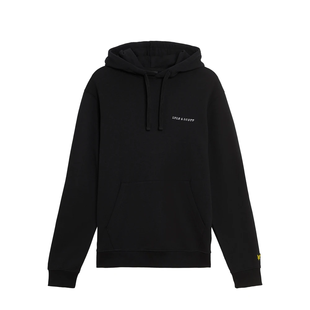 Lyle & Scott Mid Layers Loopback Broderad Hoodie Black, Herr