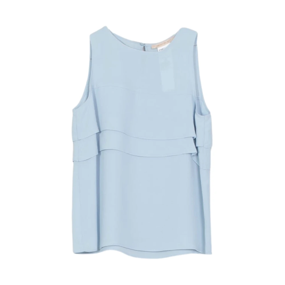 Pennyblack Women's Blue Sleeveless Tops, 3XS, Crêpe De Chine Silk Top