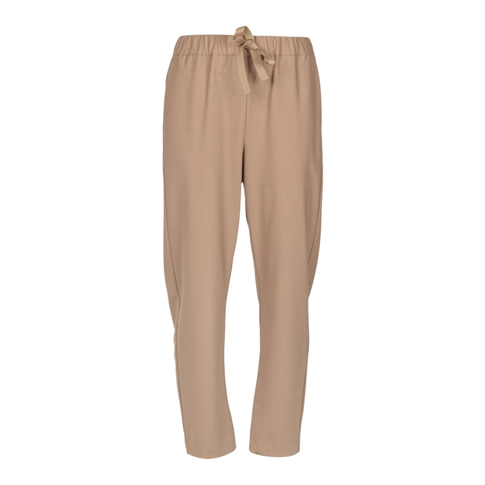 Semicouture Rechte wollen broek Brown Dames