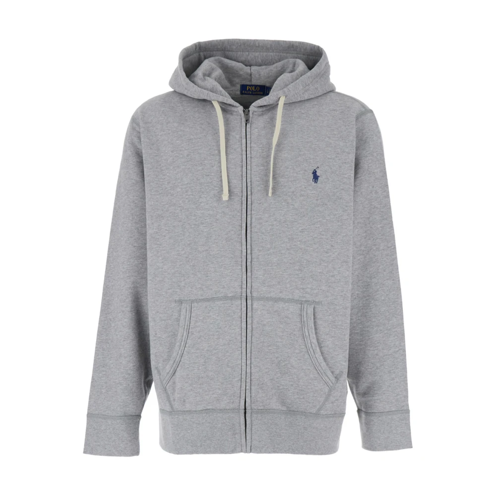 Polo Ralph Lauren Gray Zip-Throughs, Male, S, Zip-Up Cotton Blend Hoodie
