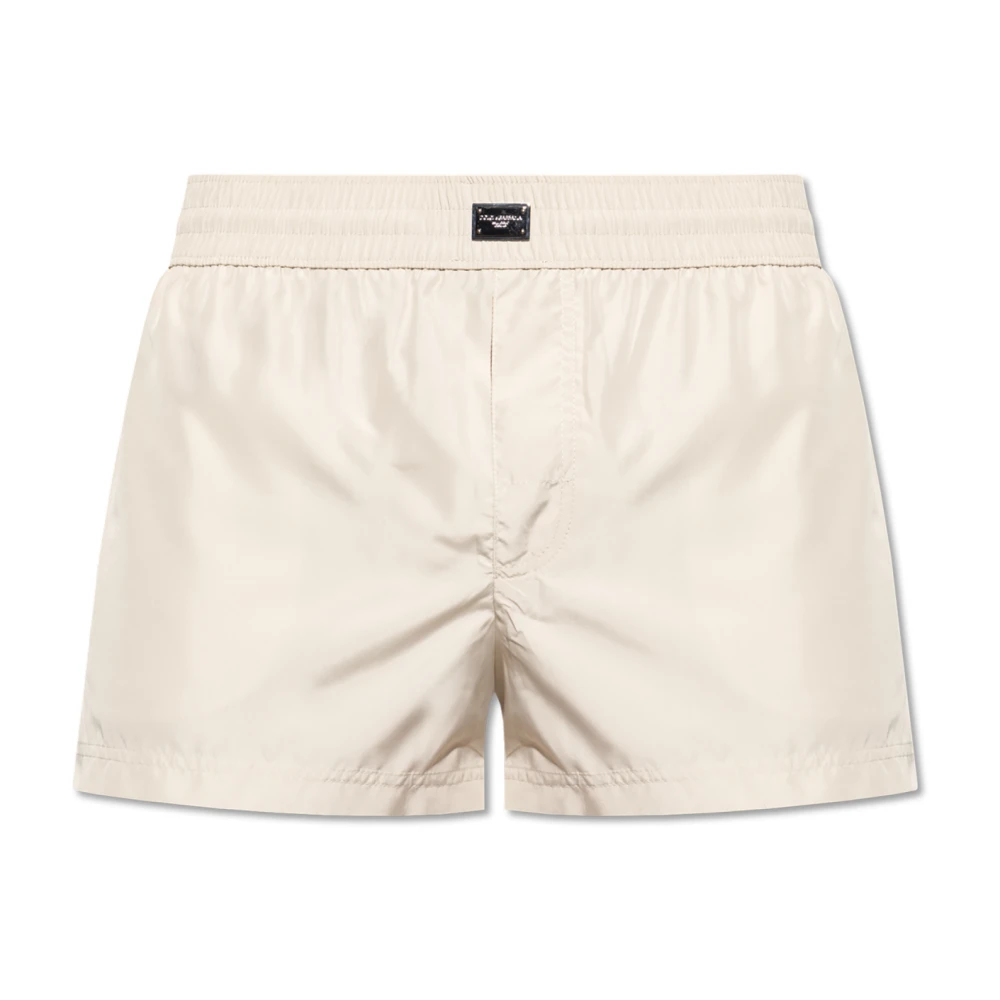 Dolce & Gabbana Zand Polyester Zwembroek Beige Heren