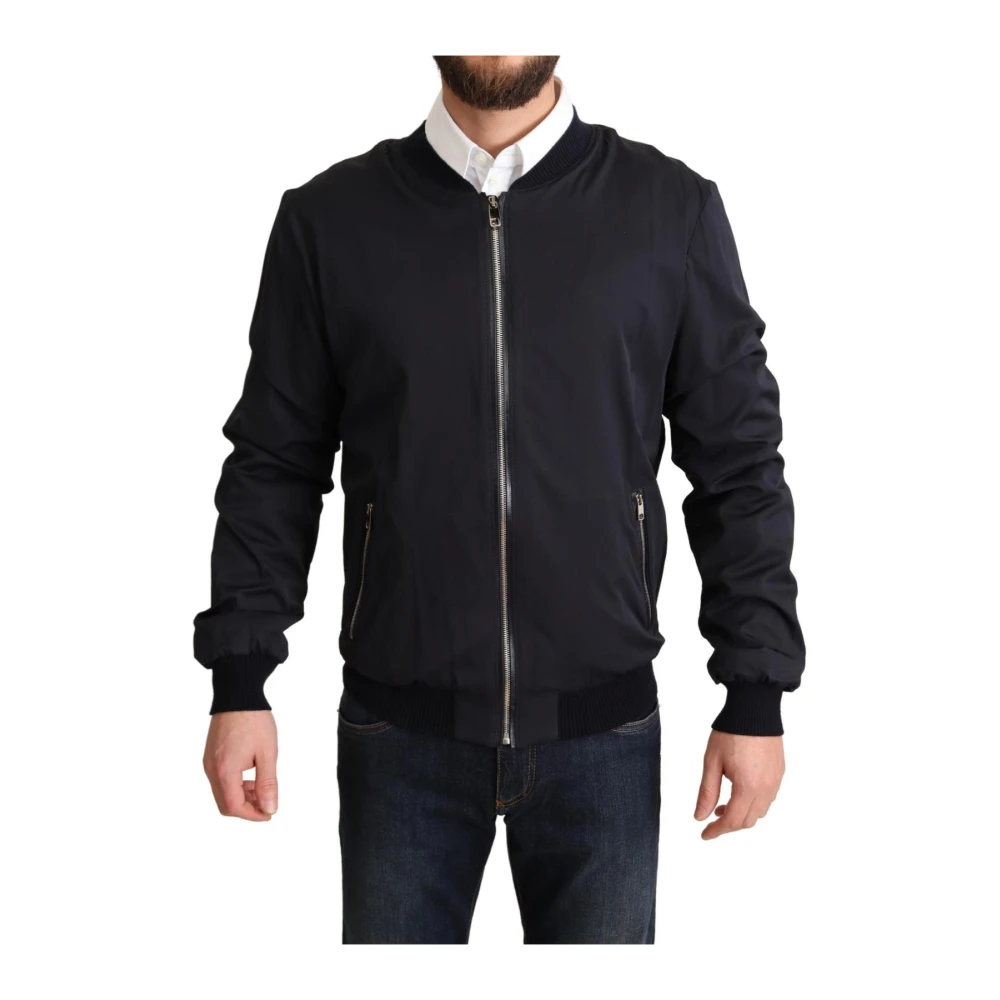 Dolce & Gabbana Blue Luxury Black Bomber Jacket Classic Style - Male - Bomber Jackets - L - Jackets
