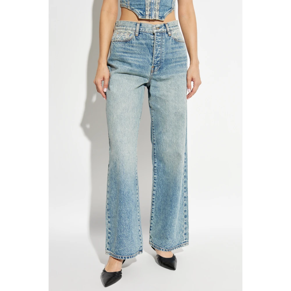 Amiri Jeans met Logo Blue Dames
