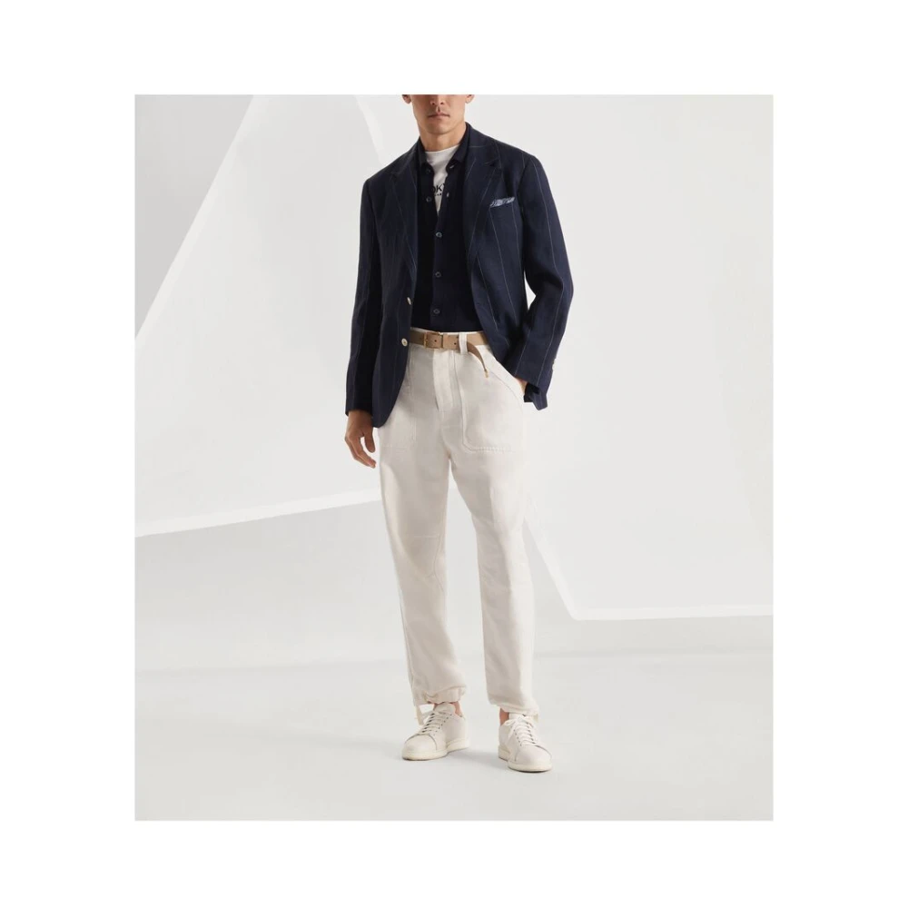 BRUNELLO CUCINELLI Wit Print Crew Neck T-shirt White Heren