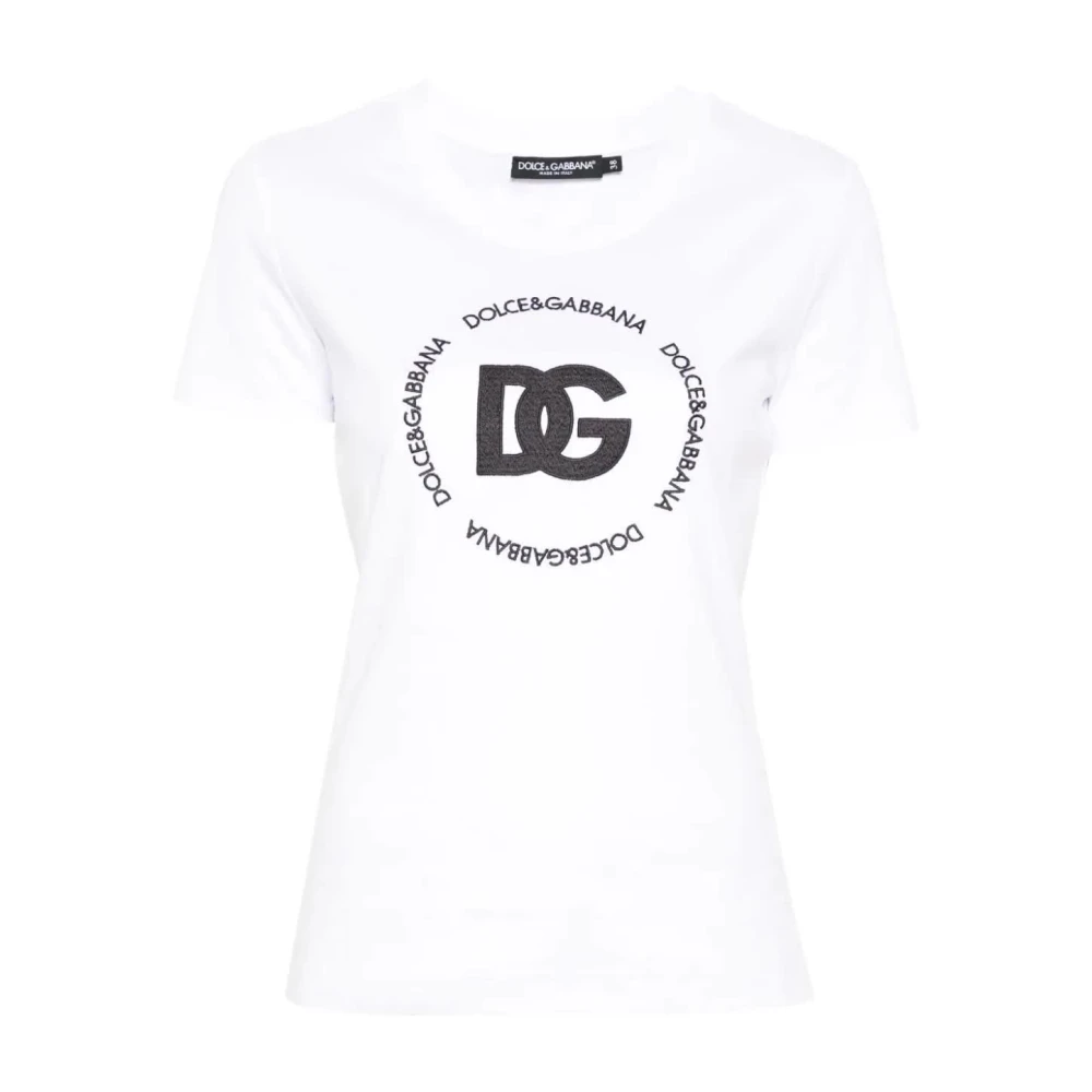 Dolce & Gabbana Optisch Wit Tshirt White Dames