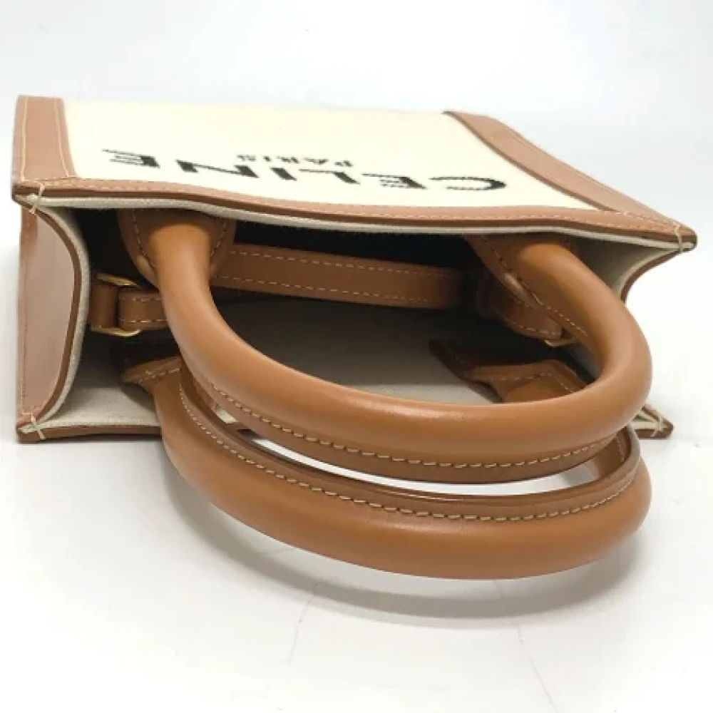 Celine Vintage Pre-owned Fabric shoulder-bags Beige Dames