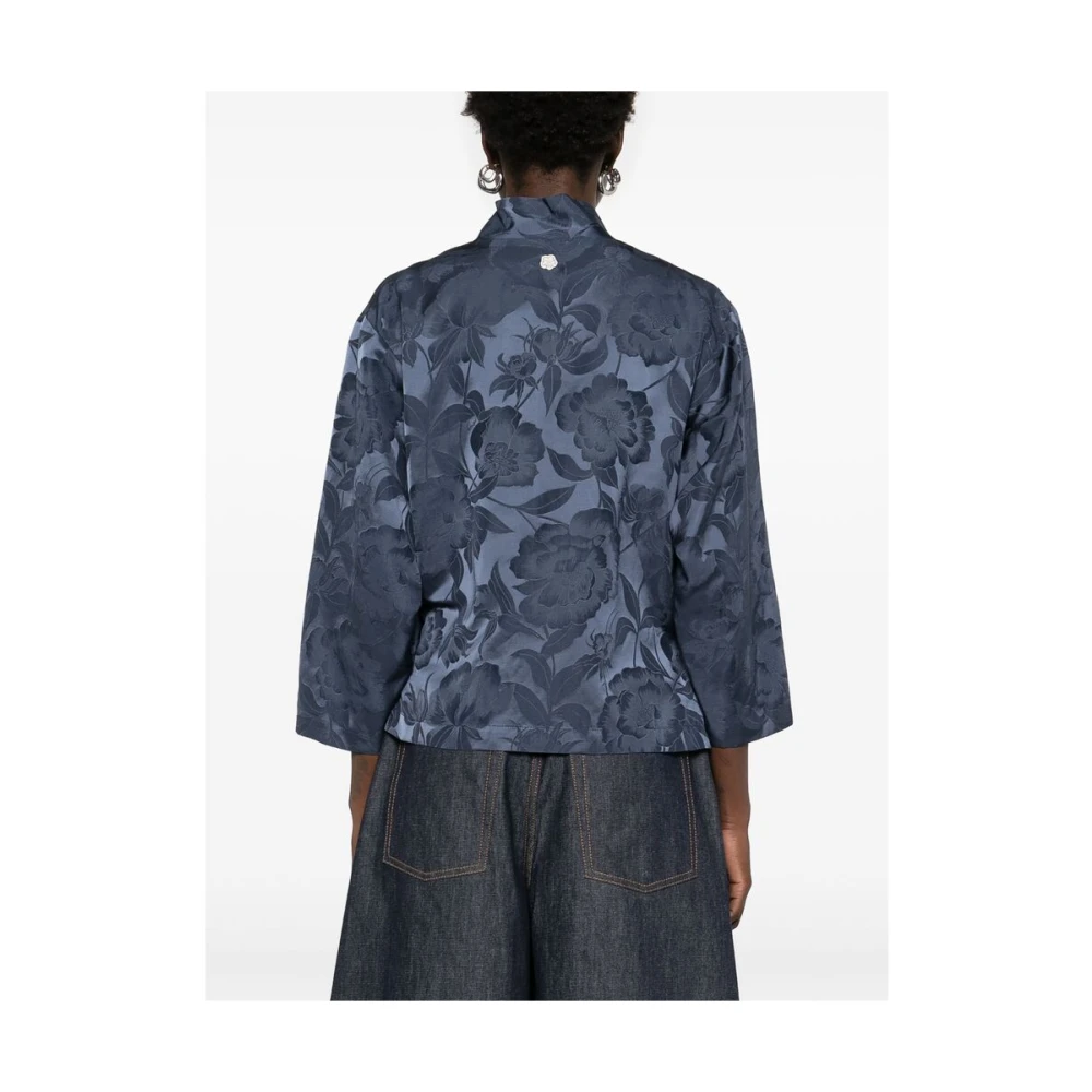 Kenzo Blauwe V-hals Jurk met Strik Blue Dames