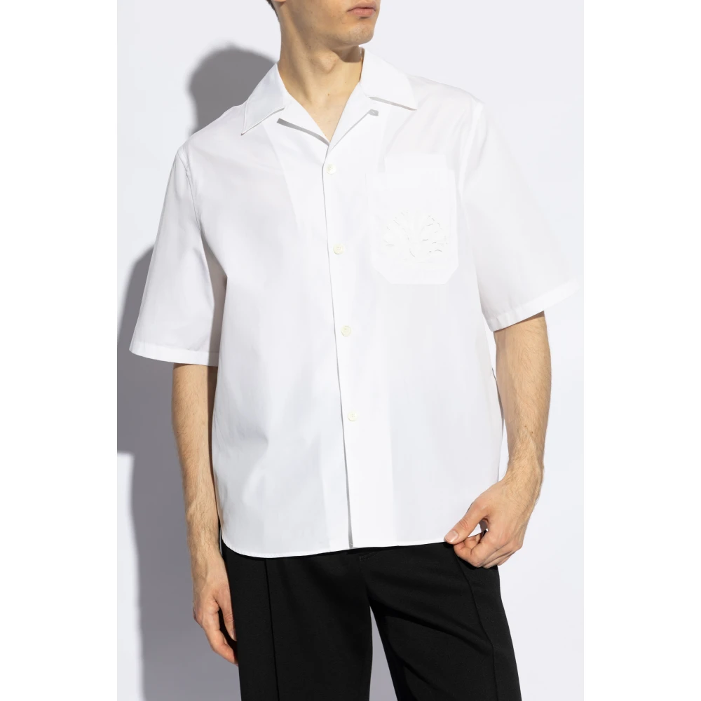 Versace Shirt met patroon op de achterkant White Heren