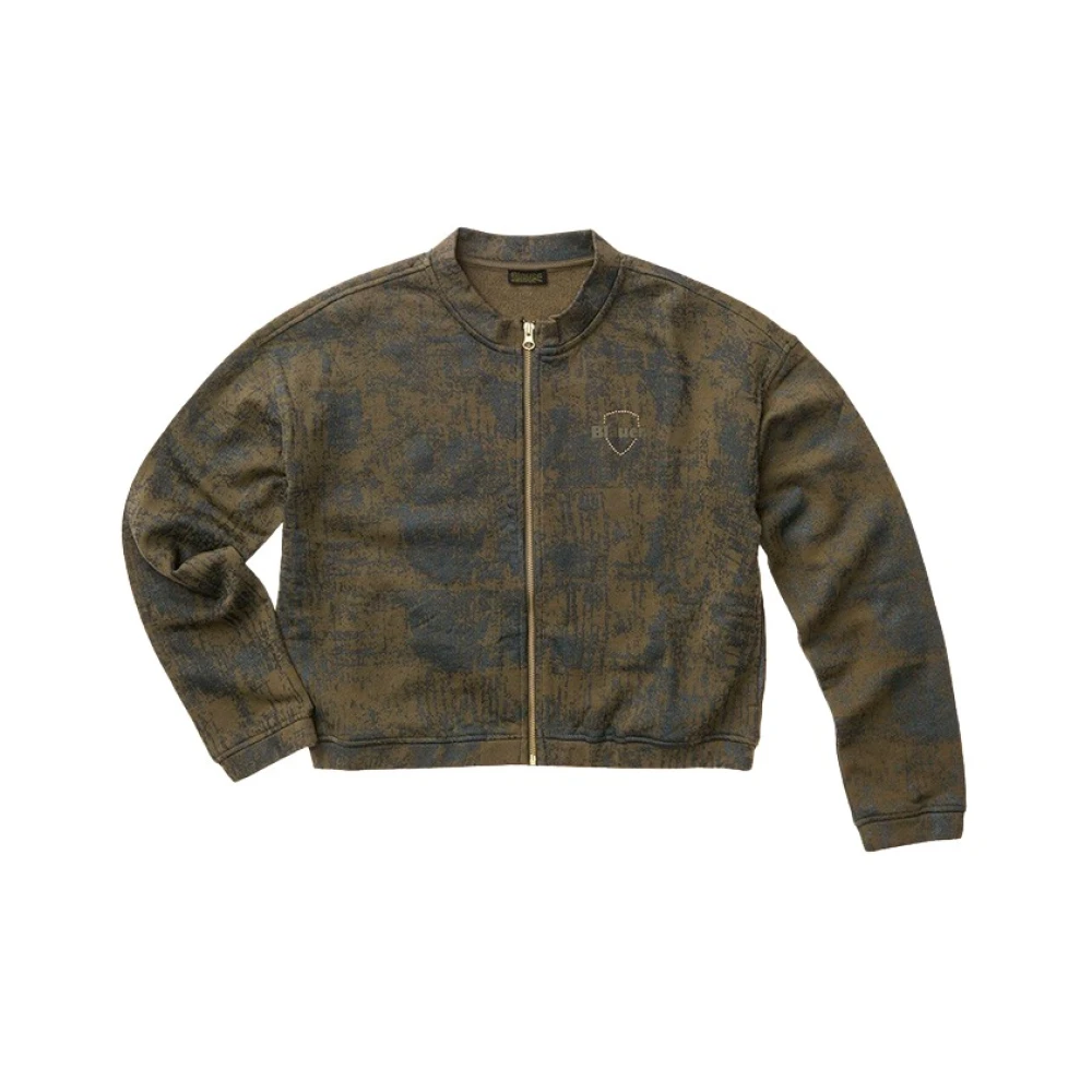 Blauer Kvinno Grön Sweatshirts & Hoodies Dam, M, Claves Cropped Sweatshirt