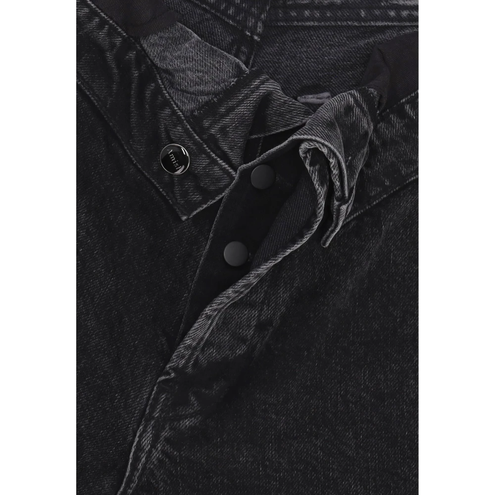 Amish Zwarte Oprolbare Denim Jeans Black Dames